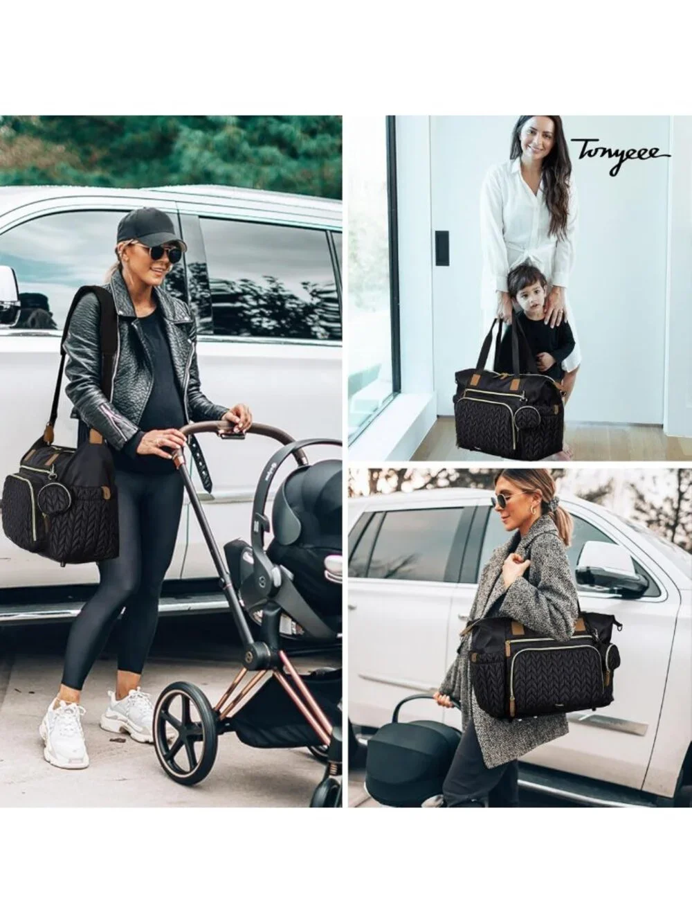 Large Diaper Bag Tote | Stylish Baby Hospital Bag for Labor & Delivery Moms